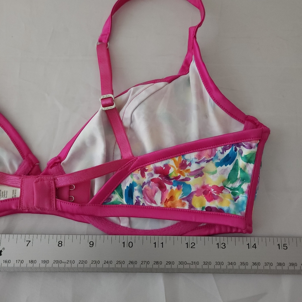For Love And Lemons Watercolor Pink Floral Bra - Picture 7 of 7